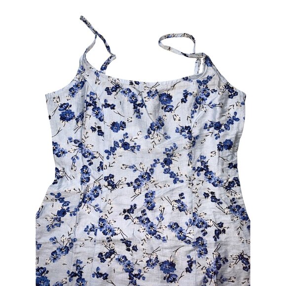 A New Day Womens Blue Floral Smocked Knee Length Sundress Size 0 - Picture 2 of 12